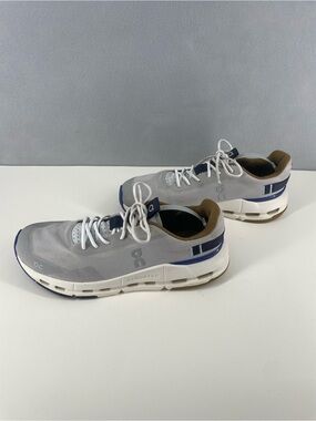 On CloudTec Low Top Lace Up Running Shoe Gray White Blue Women’s 9.5